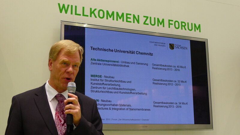 Finanzminister Prof. Dr. Georg Unland referiert zum Wissenschaftsstandort Chemnitz